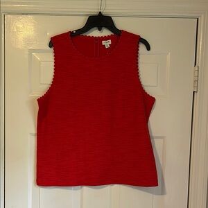 J Crew Red Sleeveless Top